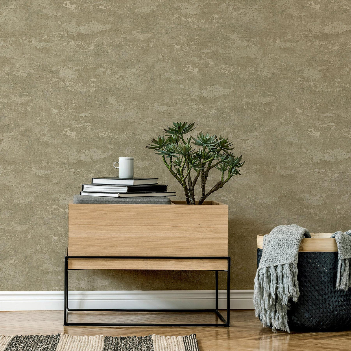 York Mercer Neutral Patina Wallpaper