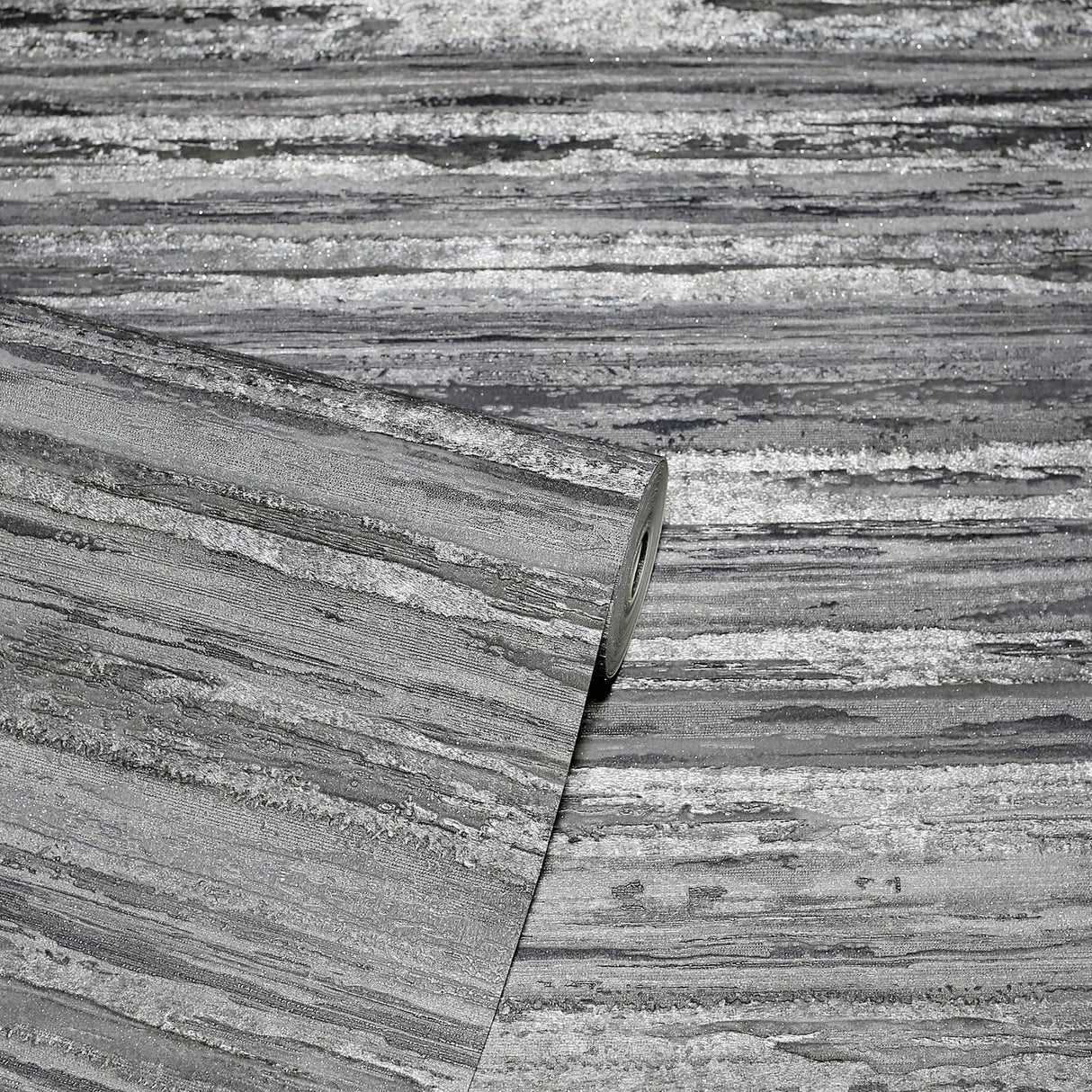 York Philomena Pewter Striated Wallpaper