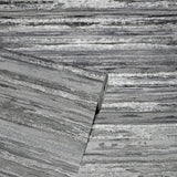 York Philomena Pewter Striated Wallpaper