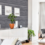 York Philomena Pewter Striated Wallpaper