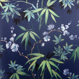 York Desi Navy Jasmine Garden Wallpaper