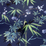 York Desi Navy Jasmine Garden Wallpaper