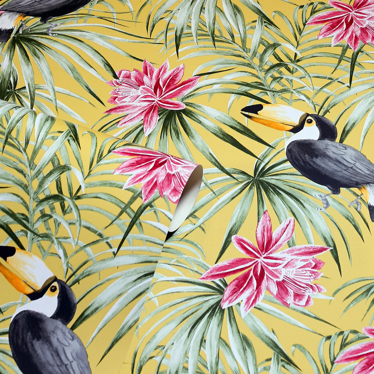 York Emmeline Yellow Toucan Wallpaper