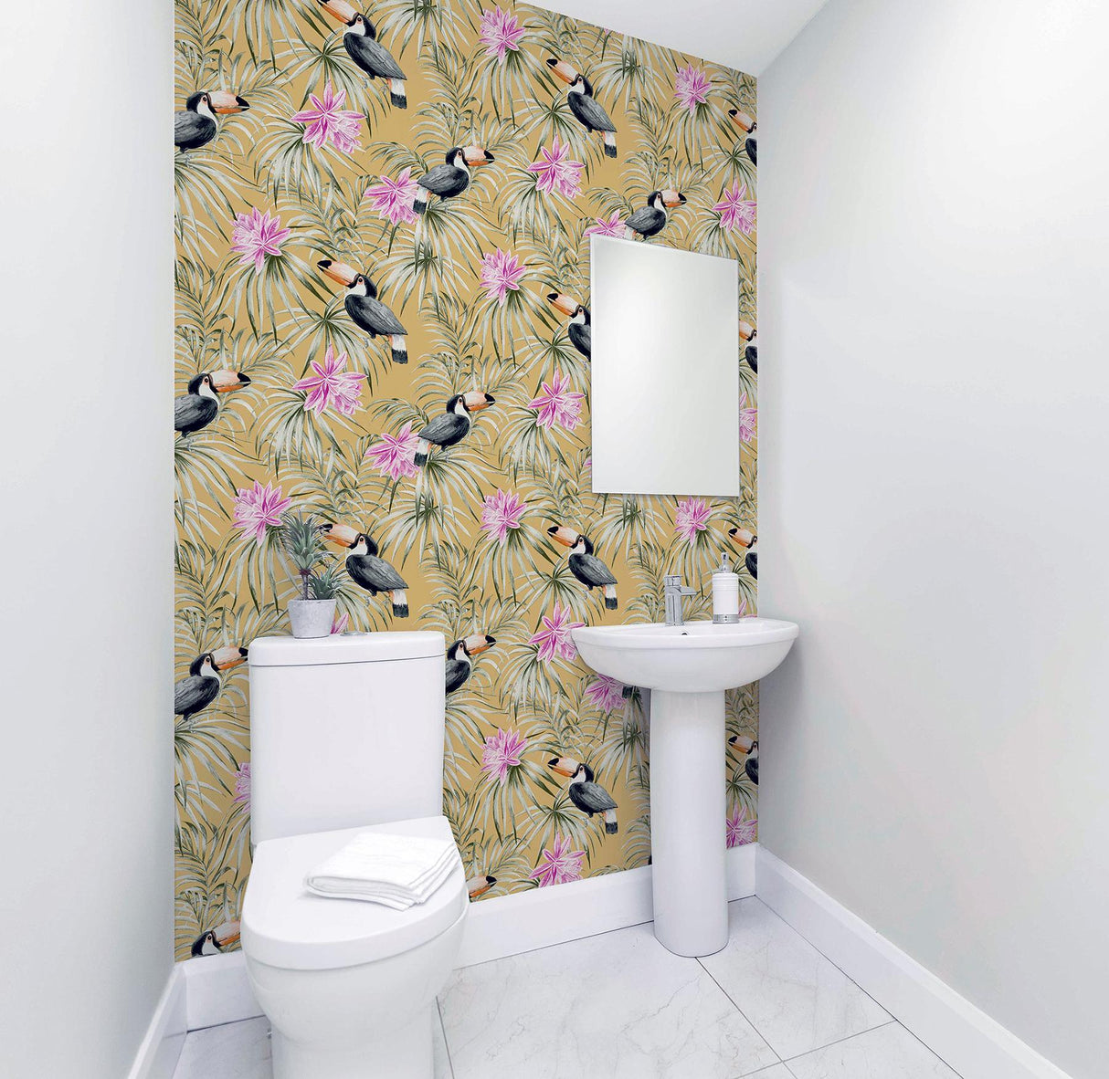 York Emmeline Yellow Toucan Wallpaper