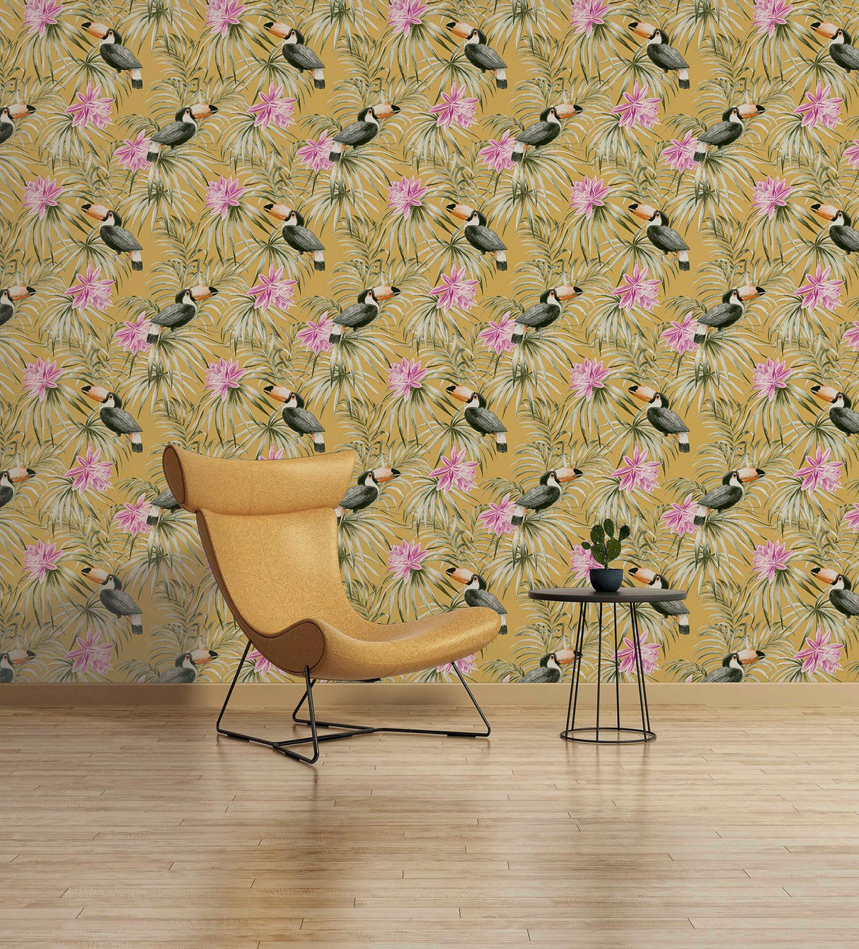 York Emmeline Yellow Toucan Wallpaper