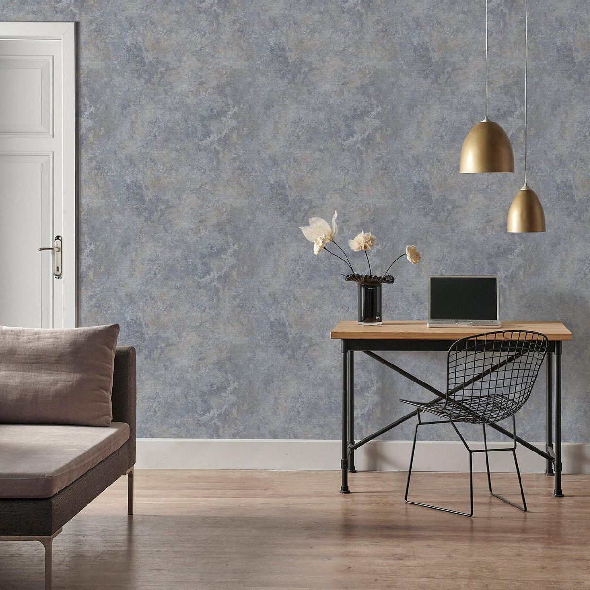 York Gideon Light Grey Distressed Wallpaper
