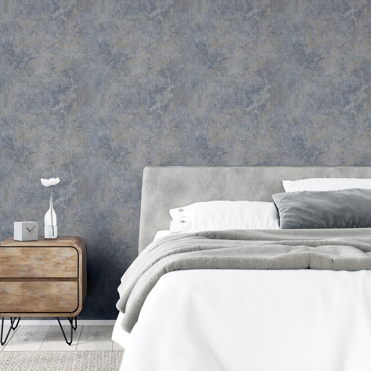 York Gideon Light Grey Distressed Wallpaper