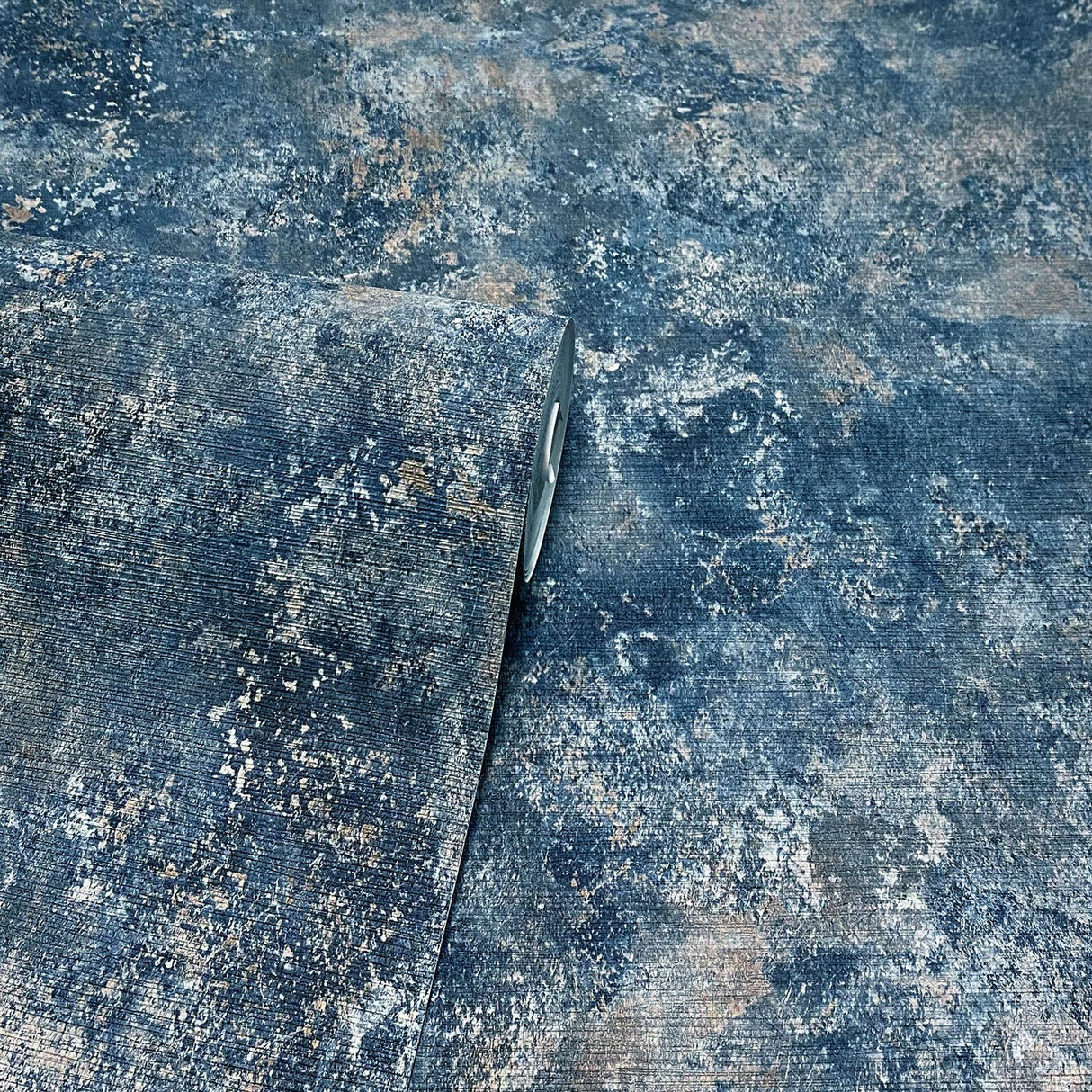 York Gideon Dark Blue Distressed Wallpaper