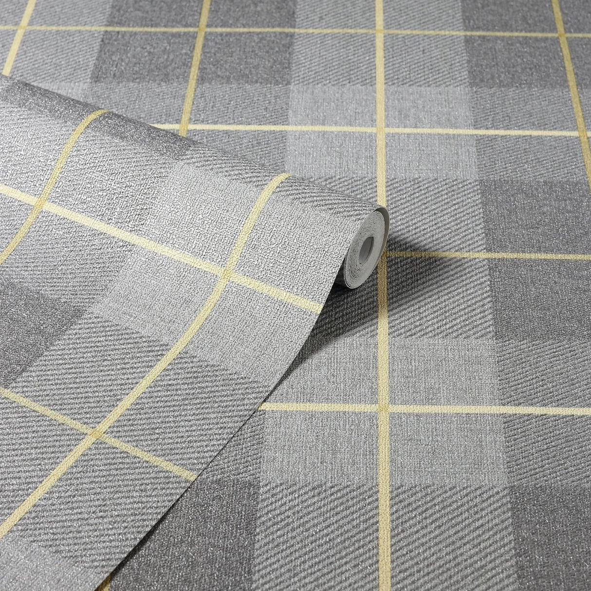 York Hector Grey Plaid Wallpaper