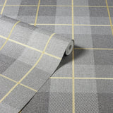 York Hector Grey Plaid Wallpaper