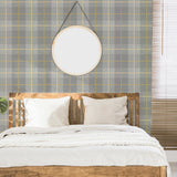 York Hector Grey Plaid Wallpaper