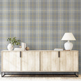 York Hector Grey Plaid Wallpaper