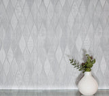 York Mattais Silver Ogee Wallpaper