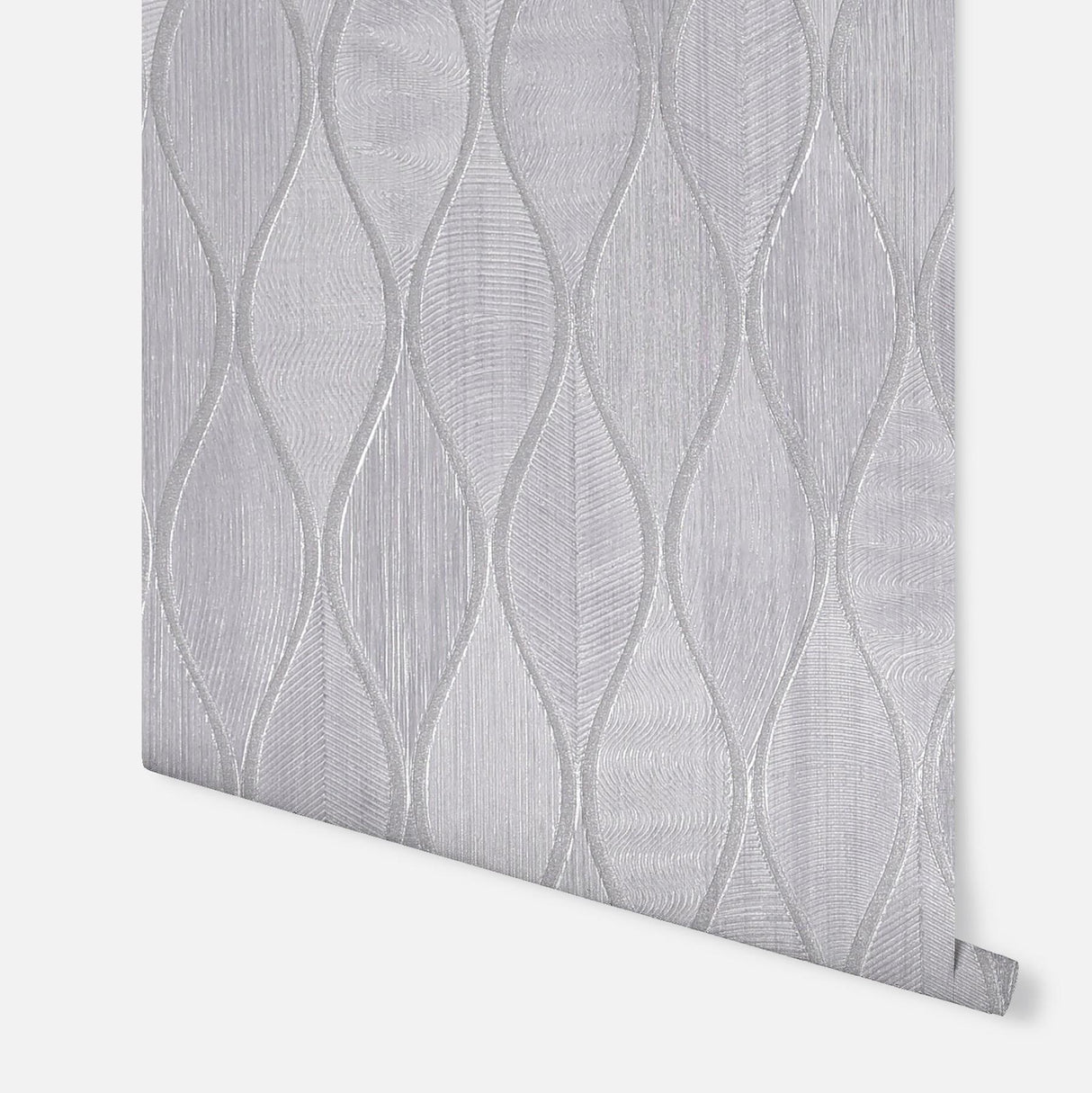 York Mattais Silver Ogee Wallpaper
