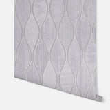York Mattais Silver Ogee Wallpaper