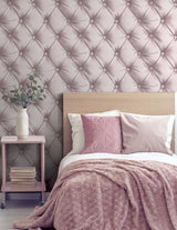 York Ella Blush Tufted Wallpaper