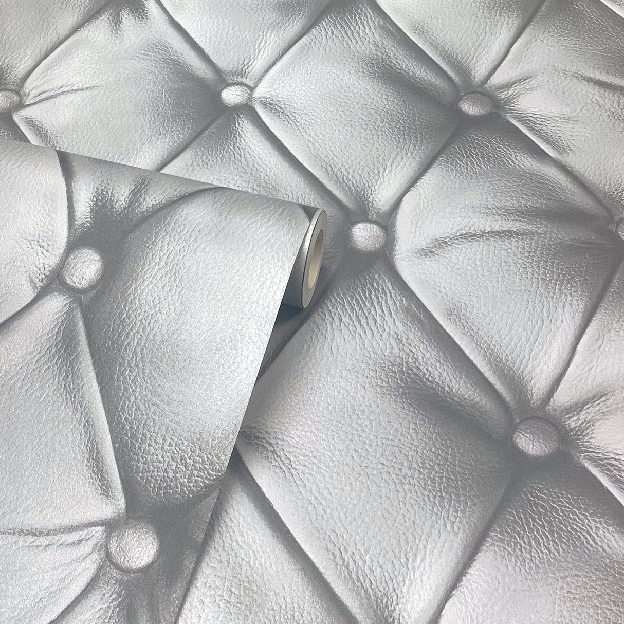 York Ella Silver Tufted Wallpaper