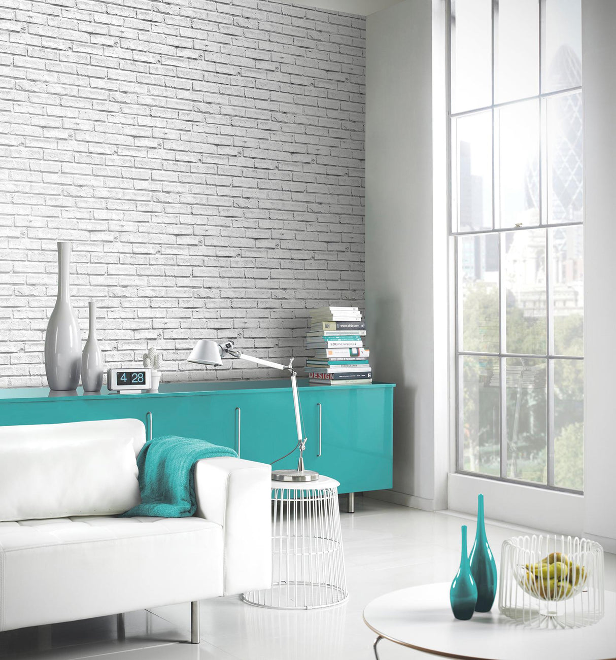 York Abner Dove Brick Wallpaper