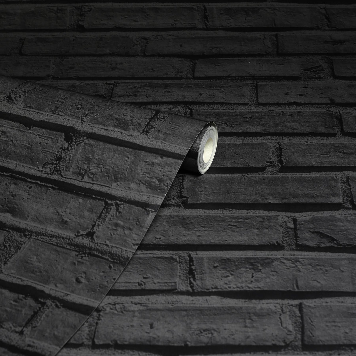 York Abner Black Brick Wallpaper