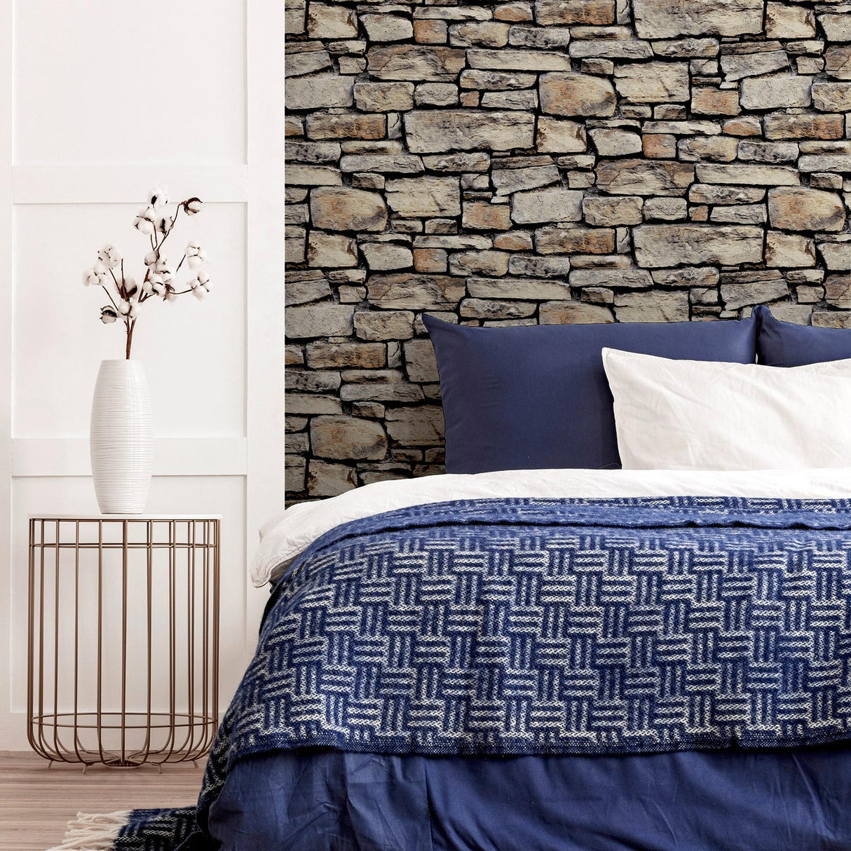 York Norman Neutral Stone Wallpaper