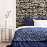 York Norman Neutral Stone Wallpaper
