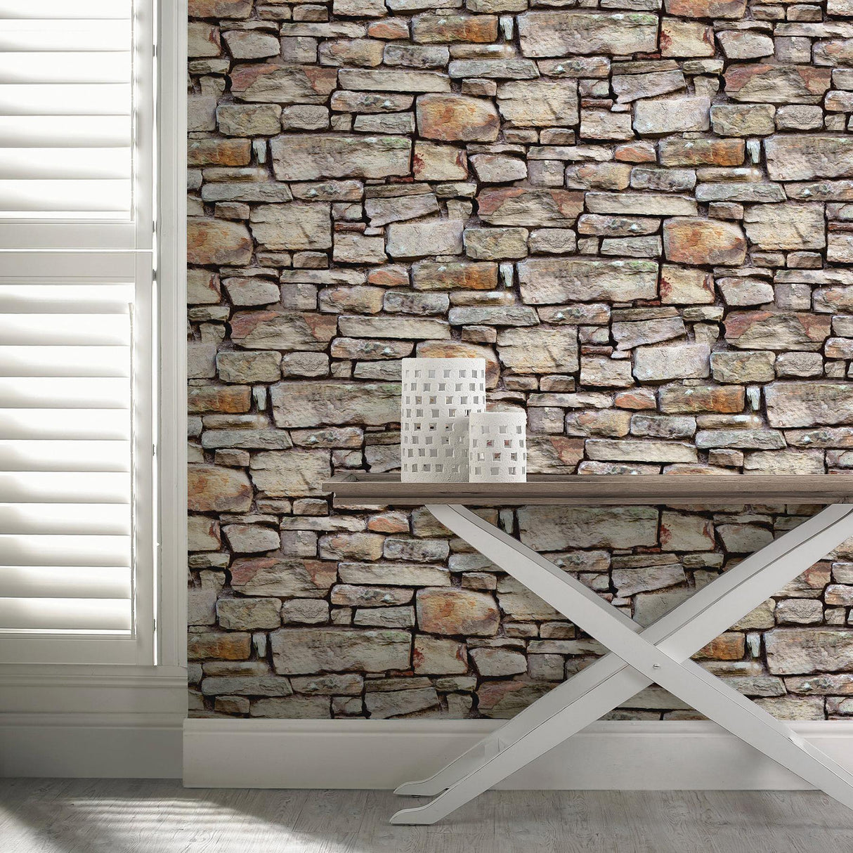 York Norman Neutral Stone Wallpaper