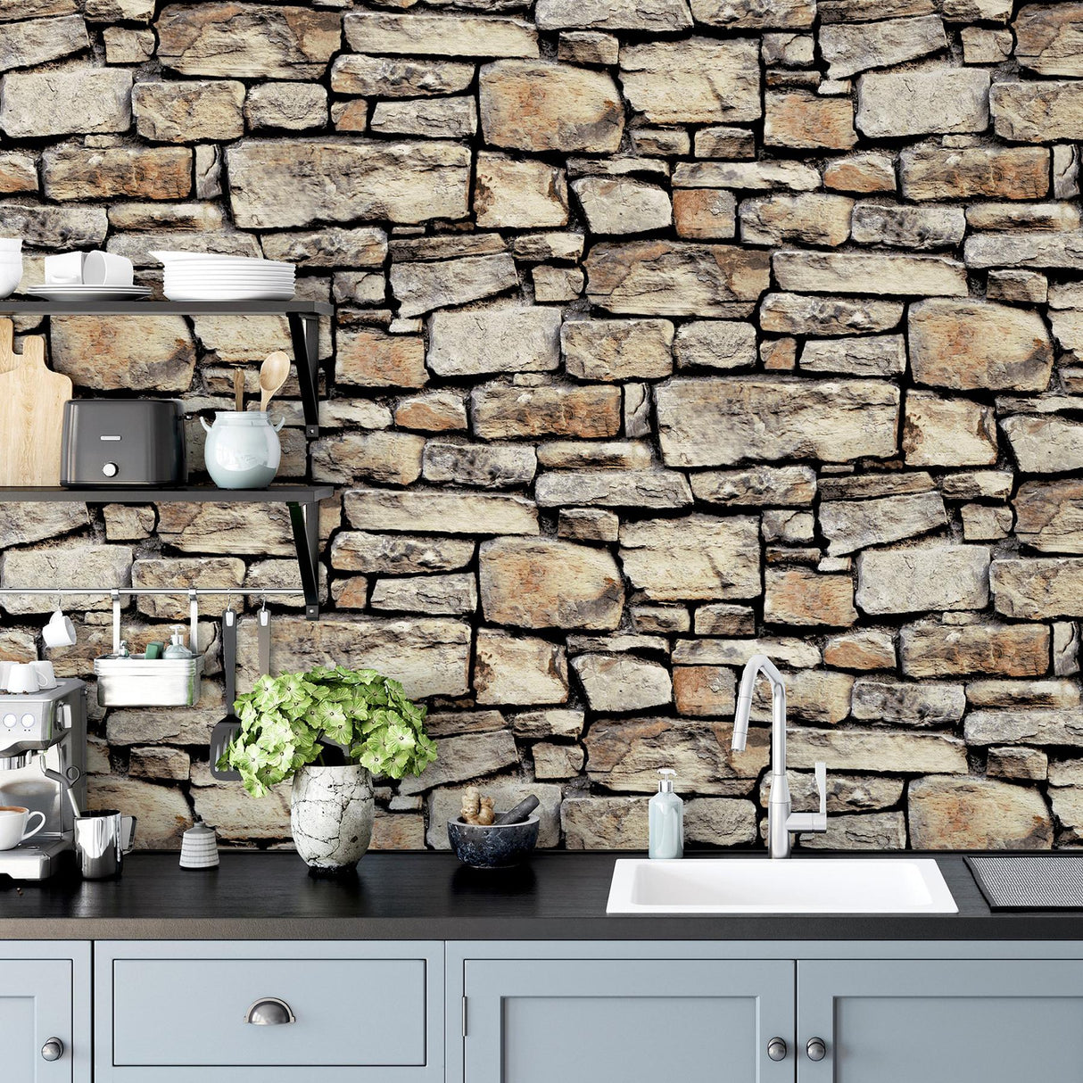 York Norman Neutral Stone Wallpaper