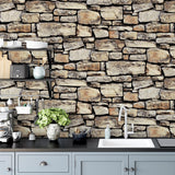 York Norman Neutral Stone Wallpaper