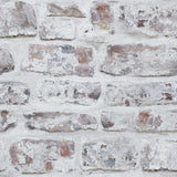 York Domenic White Whitewashed Brick Wallpaper
