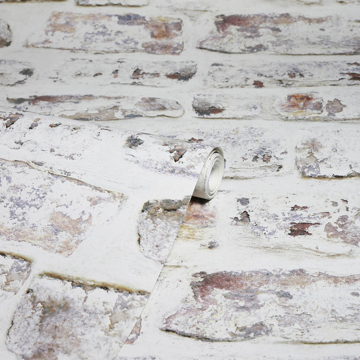 York Domenic White Whitewashed Brick Wallpaper