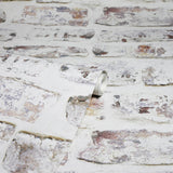 York Domenic White Whitewashed Brick Wallpaper