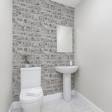 York Domenic White Whitewashed Brick Wallpaper