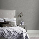 York Maisie Grey Linen Wallpaper