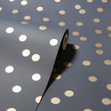 York Priscella Charcoal Polka Dot Wallpaper