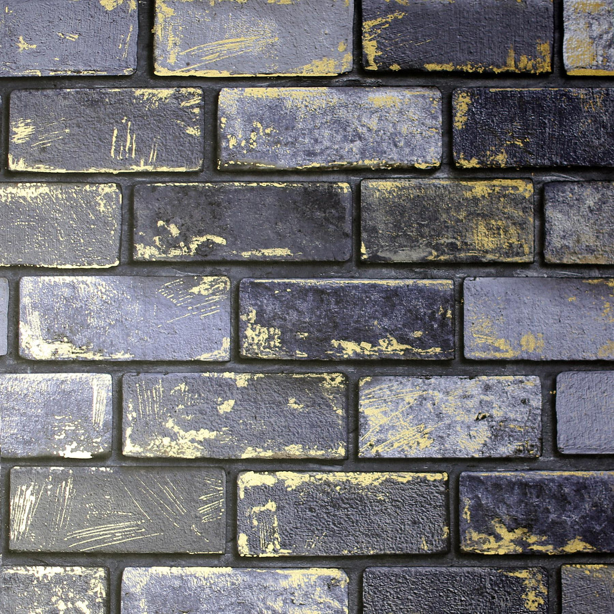 York Myron Charcoal Metallic Brick Wallpaper