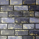 York Myron Charcoal Metallic Brick Wallpaper