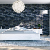 York Myron Charcoal Metallic Brick Wallpaper