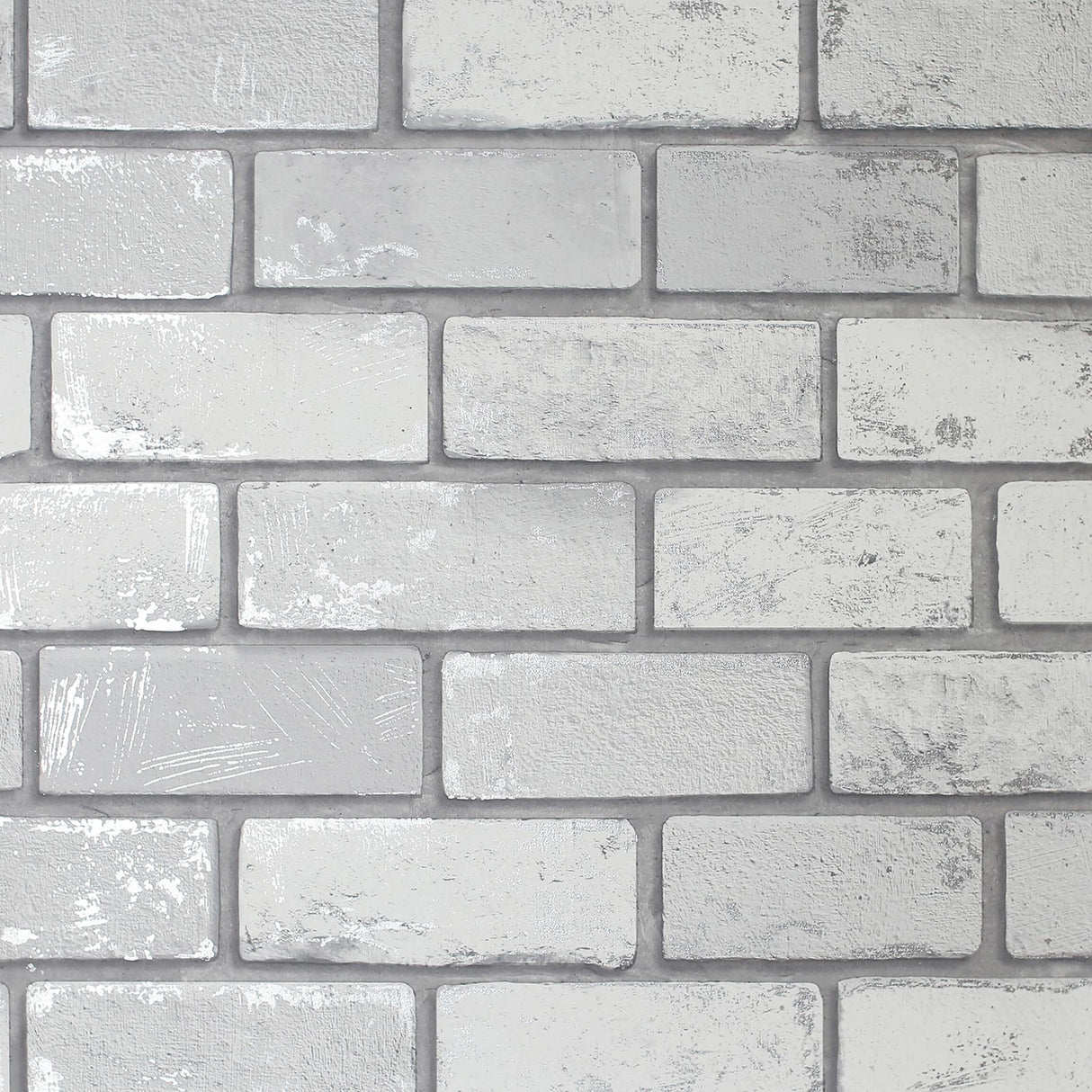 York Myron Dove Metallic Brick Wallpaper
