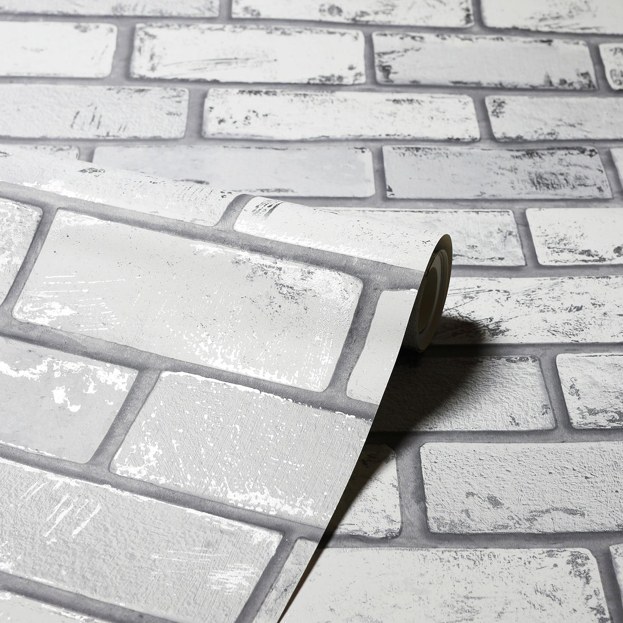 York Myron Dove Metallic Brick Wallpaper
