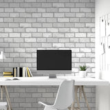 York Myron Dove Metallic Brick Wallpaper