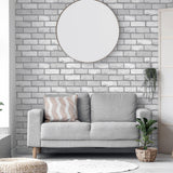York Myron Dove Metallic Brick Wallpaper