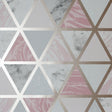 York Marcy Pink Triangle Grid Wallpaper
