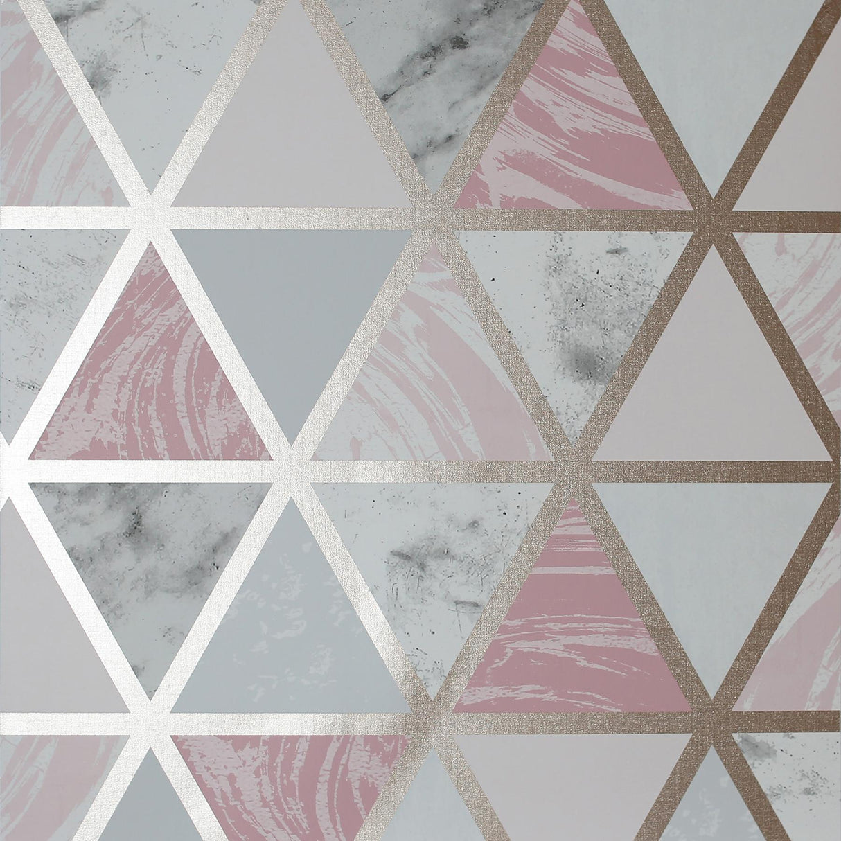 York Marcy Pink Triangle Grid Wallpaper
