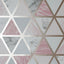 York Marcy Pink Triangle Grid Wallpaper