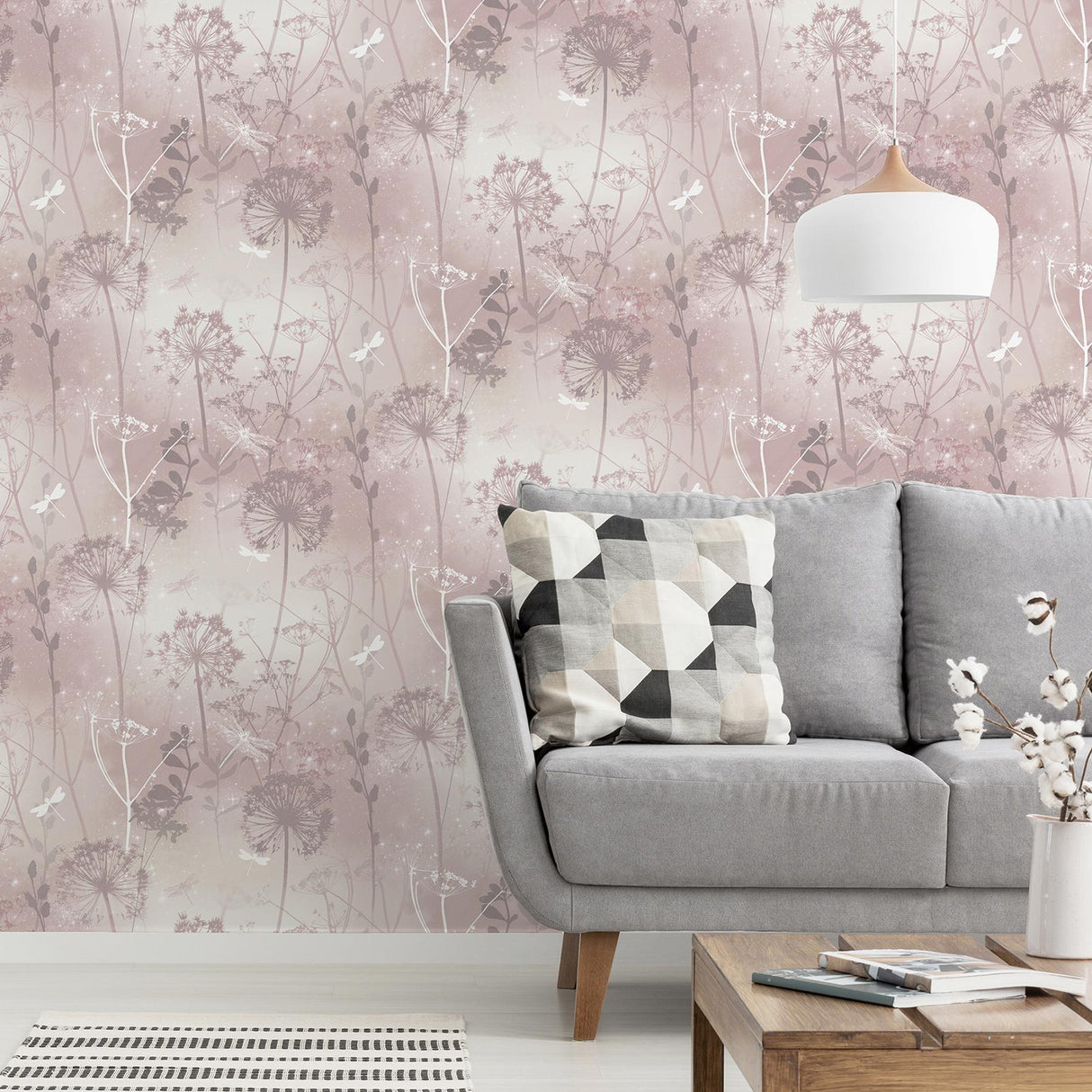 York Lena Pink Floral Wallpaper