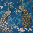 York Takara Teal Opulent Peacock Wallpaper