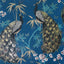 York Takara Teal Opulent Peacock Wallpaper