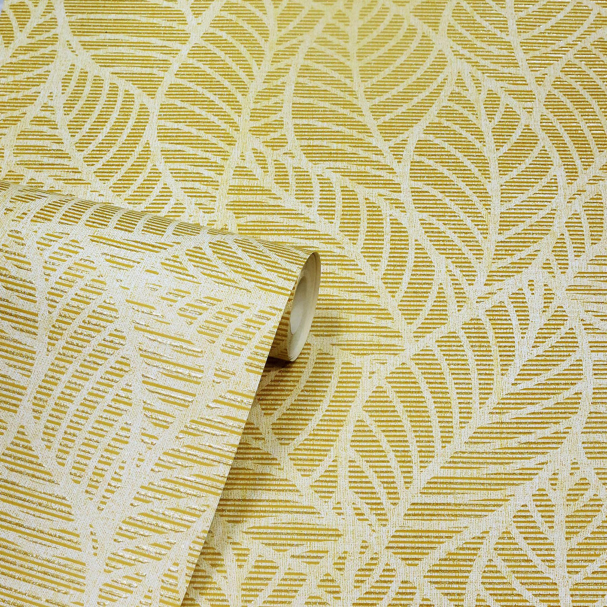 York Mavis Mustard Leaf Wallpaper