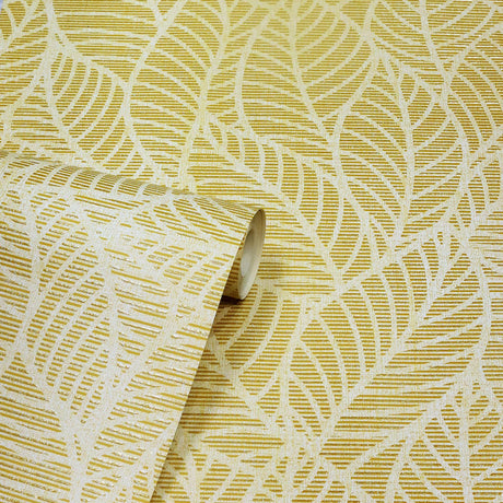 York Mavis Mustard Leaf Wallpaper