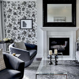 York Della Black Floral Trail Wallpaper